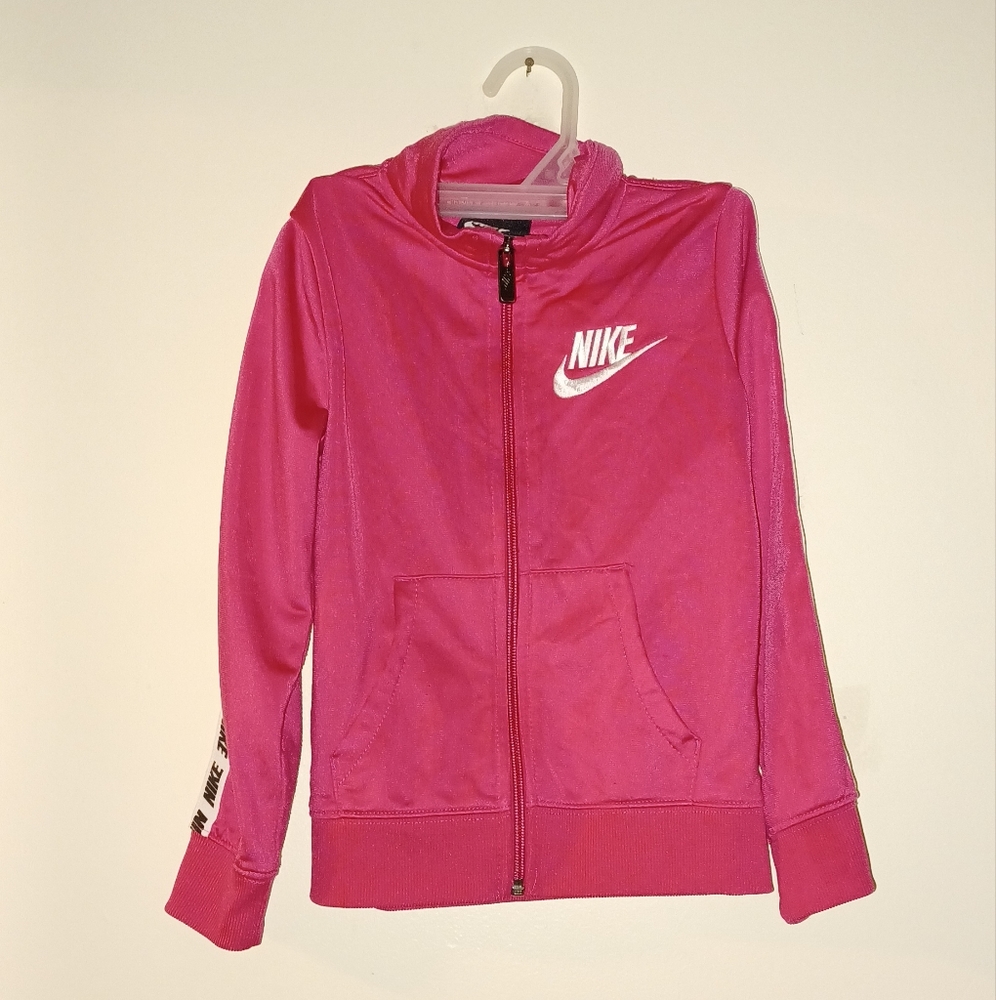 Nike Girls Pink Jogger Jacket Size 5/6.